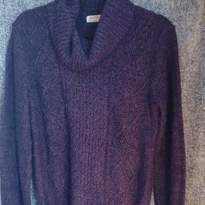 Comfy Purple Cowl-neck Sweater